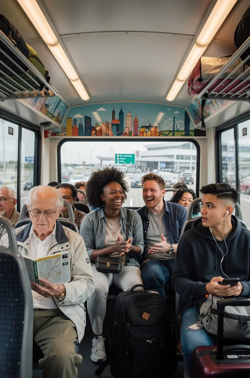 Водитель проверяет расписание и маршрут, чтобы обеспечить своевременный возврат в аэропорт.